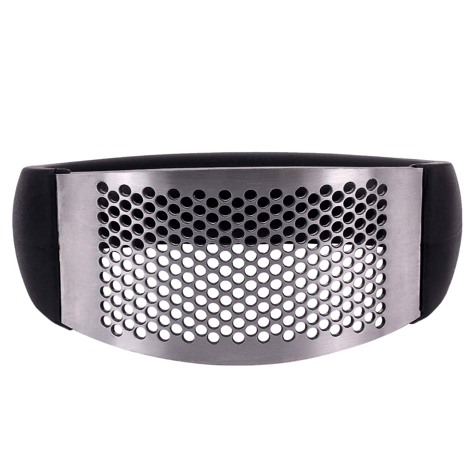 HI NATURE™ Knoflookpers RVS - Knoflookpers/Gemberpers - Garlic press - Ergonomische Handgreep knoflook pers - Vaatwasser bestendig | Ovaal, zilver – HI NATURE