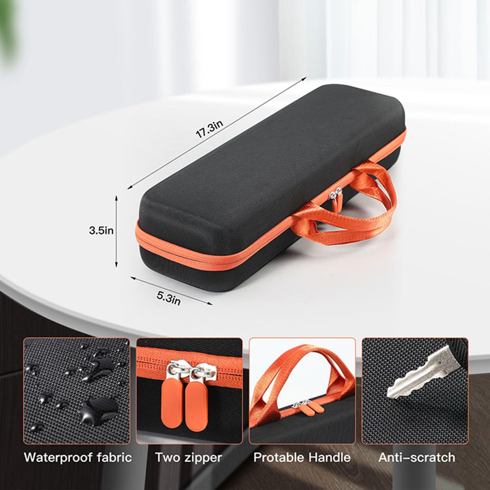 NUHFUFA Hard Carry Case for Airstrait HT01 Hair Dryer Straightener, with Silicone Insulated Mat Portable Travel Storage Case Shockproof Waterproof EVA Protective Bag for Home Vacation(Black)