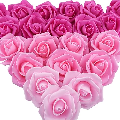 AUSTOR 200 cabezas de rosas artificiales de rosas, rosas de espuma, rosas artificiales para decoración, manualidades, boda, fiesta, hogar (3 disponible en Yaxa Colombia