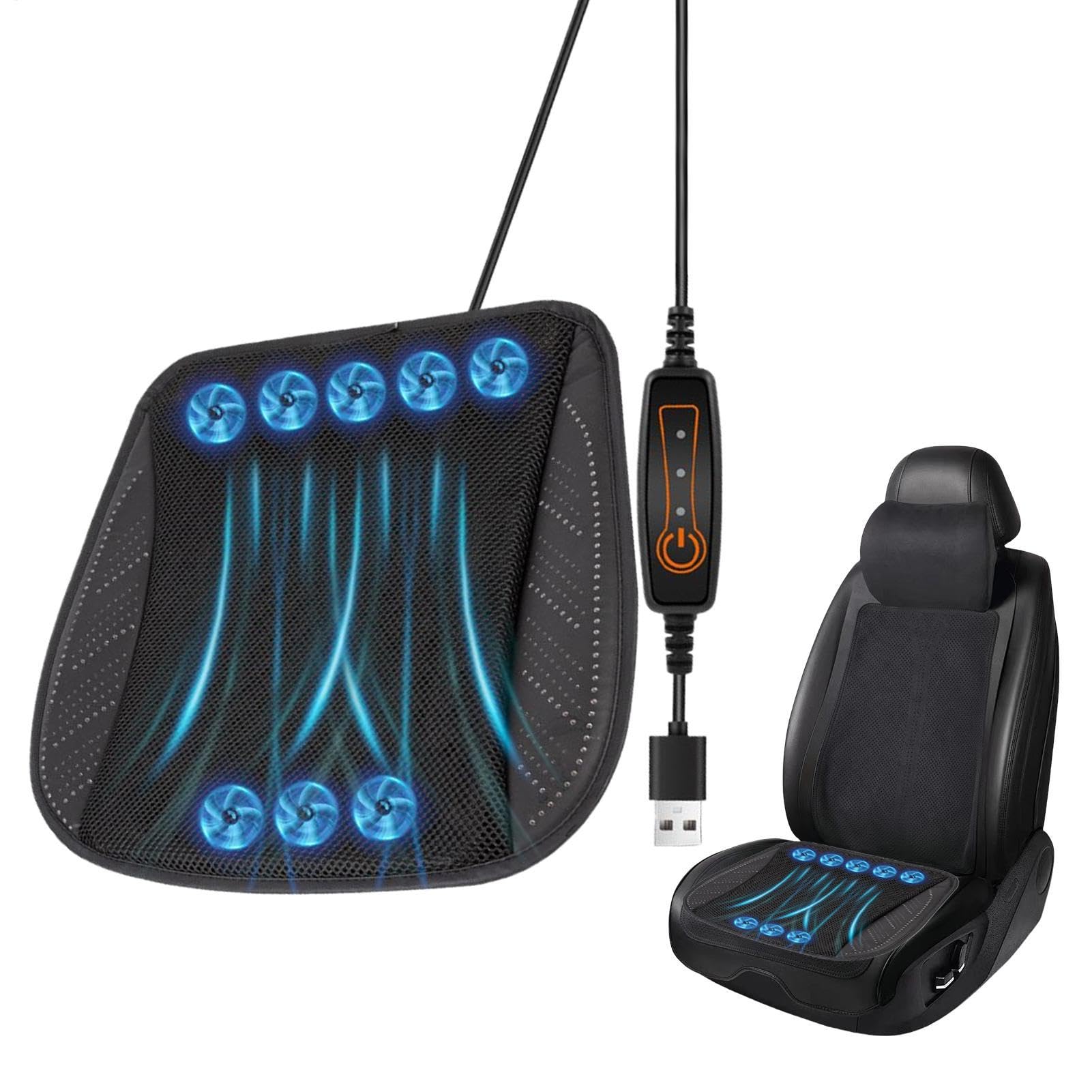 Cuscino rinfrescante per sedile auto ventilato | Supporto ergonomico a 3 livelli, per conducente, seduti, viaggi, anziani, barca, sedia a rotelle, camion