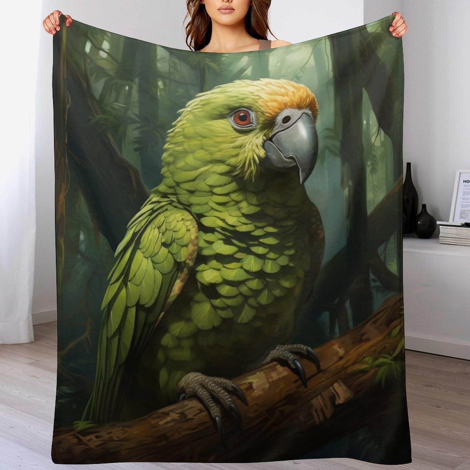 Couverture perroquet douce pour vos soirées cocooning et moments de détente sur le canapé