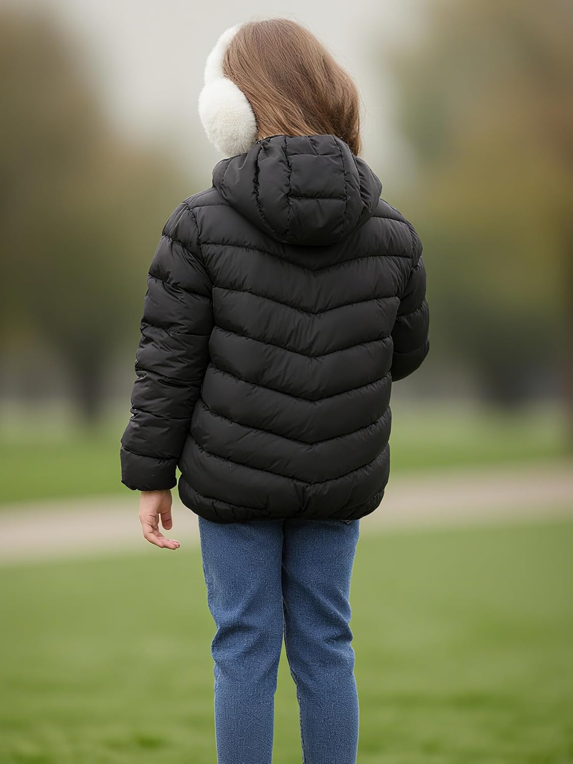 Lovekider 4-12 Years Girls Winter Coats Packable Lightweight Hooded Puffer Jackets with Zipper Pocket - Image 8