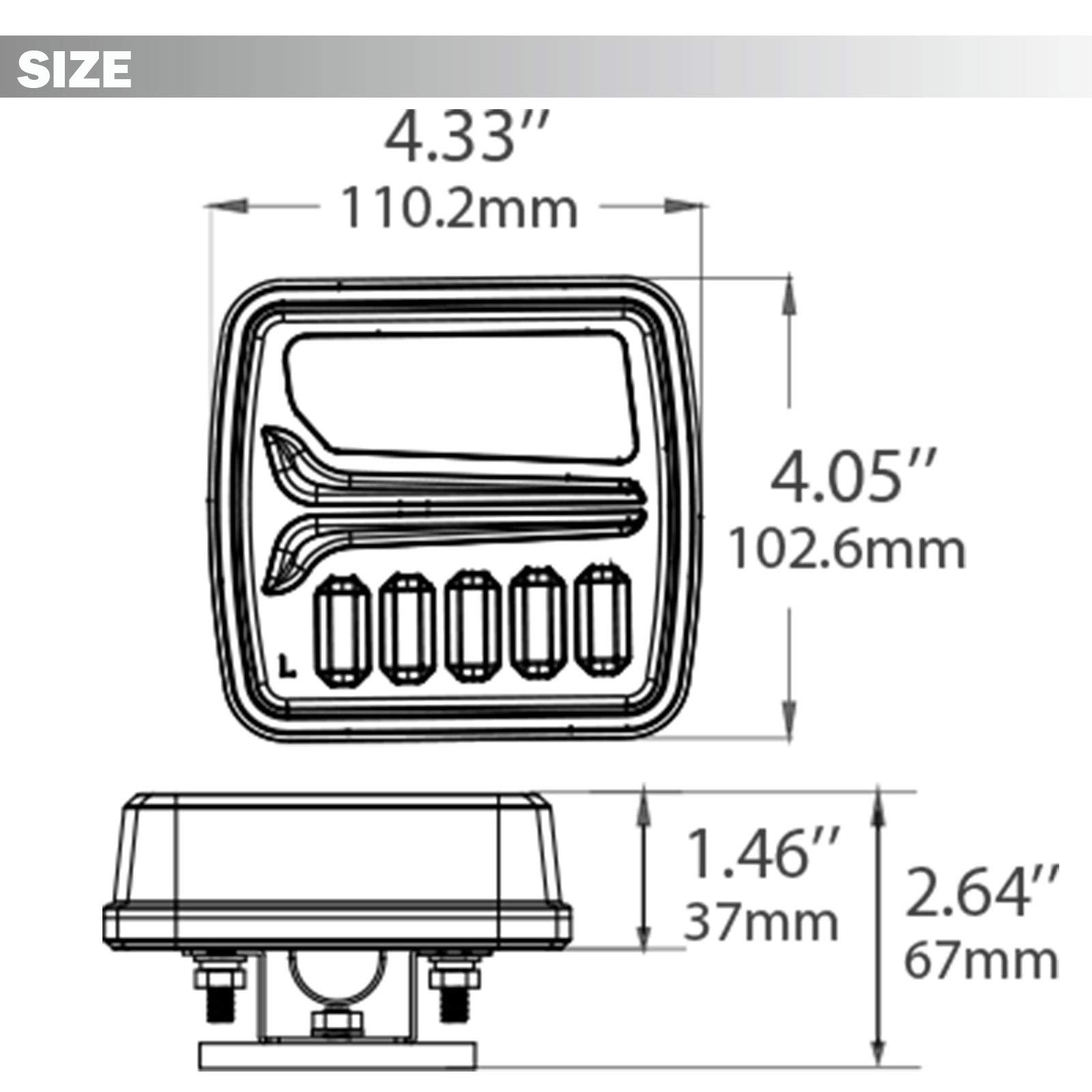 Kit12V Magnético Inalámbrico Luces Traseras Para Remolque Coches Led, 2Pcs Inalámbricas Pilotos Luces Traseras Remolque, Magnéticas Inalámbricas Camión Indicadora Dinámica Impermeable E-mark