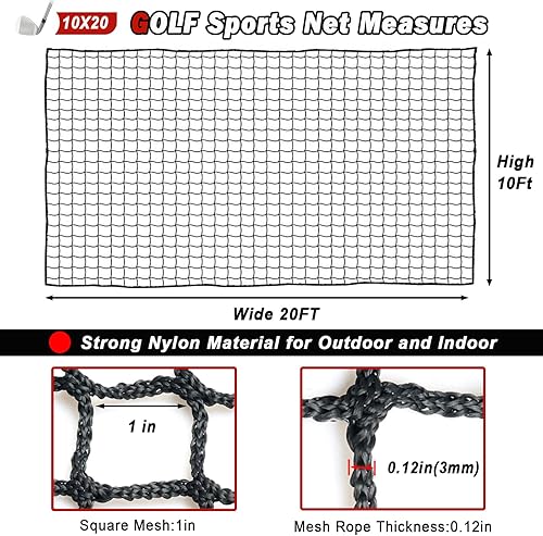 Miniatura 2 de Sports Netting - Heavy Duty Ball Net for Golf, Baseball, Hockey, Soccer