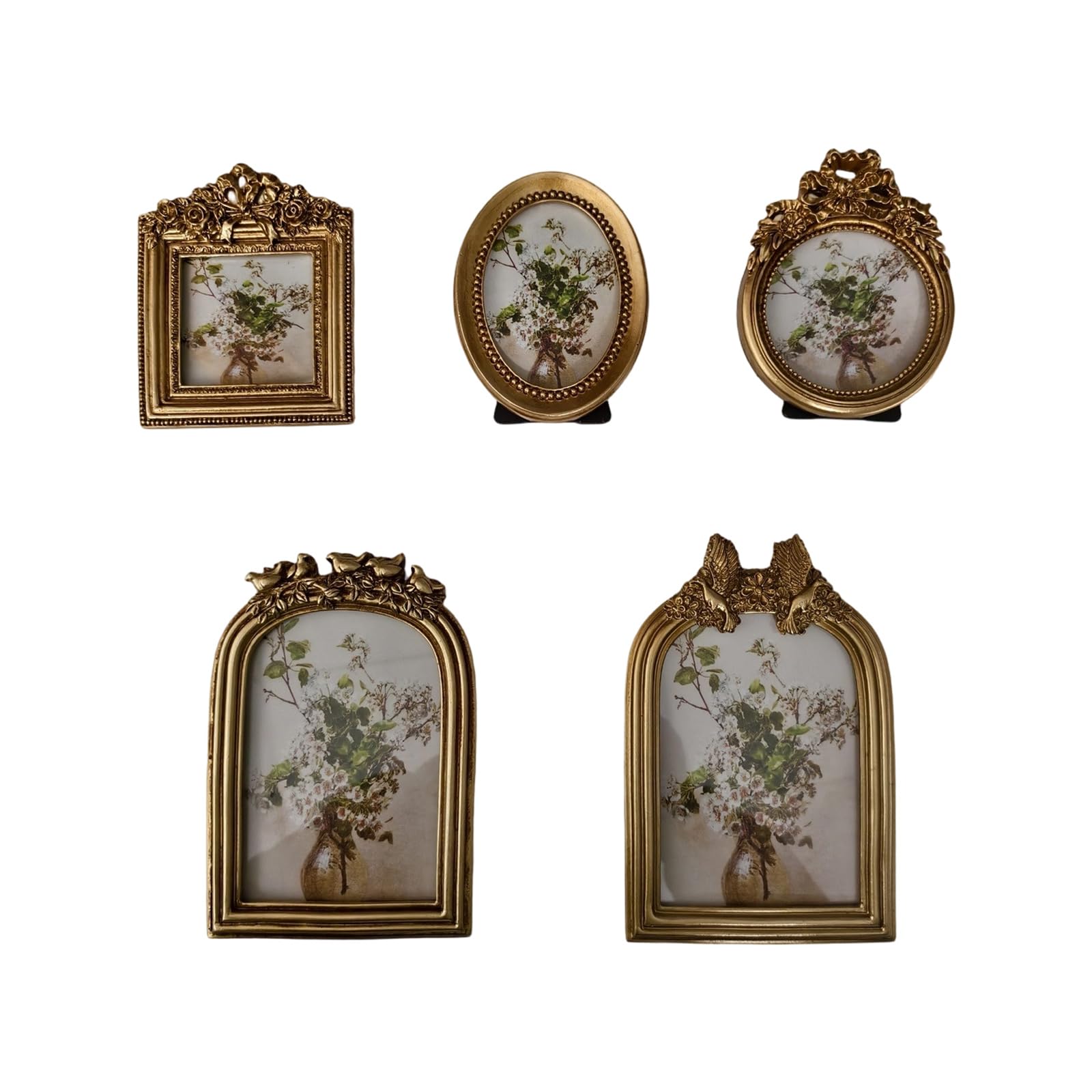 JTQYFI Retro Photo Gallery Frame, Ornate Decorative Art for Tabletop Display, Vintage Decor Decorative Photo Frame