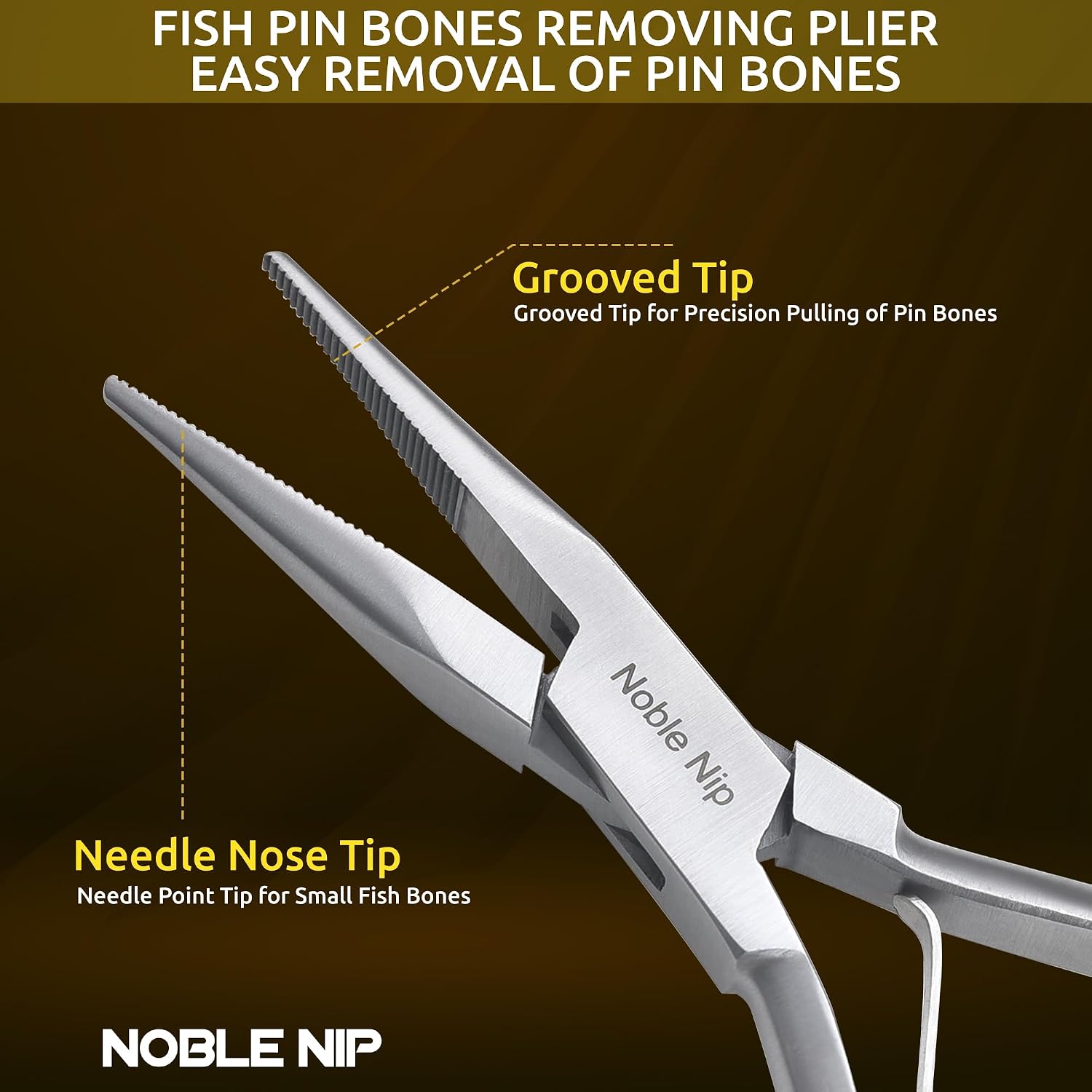 Fish Bone Pliers Stainless-Steel Premium Needle Nose Pliers Japanese Made Fish Bone Tweezers Heavy Duty Pin Bone Remover Precision Grip Fish Pliers for Plucking & Pulling Fish Pin Bones.