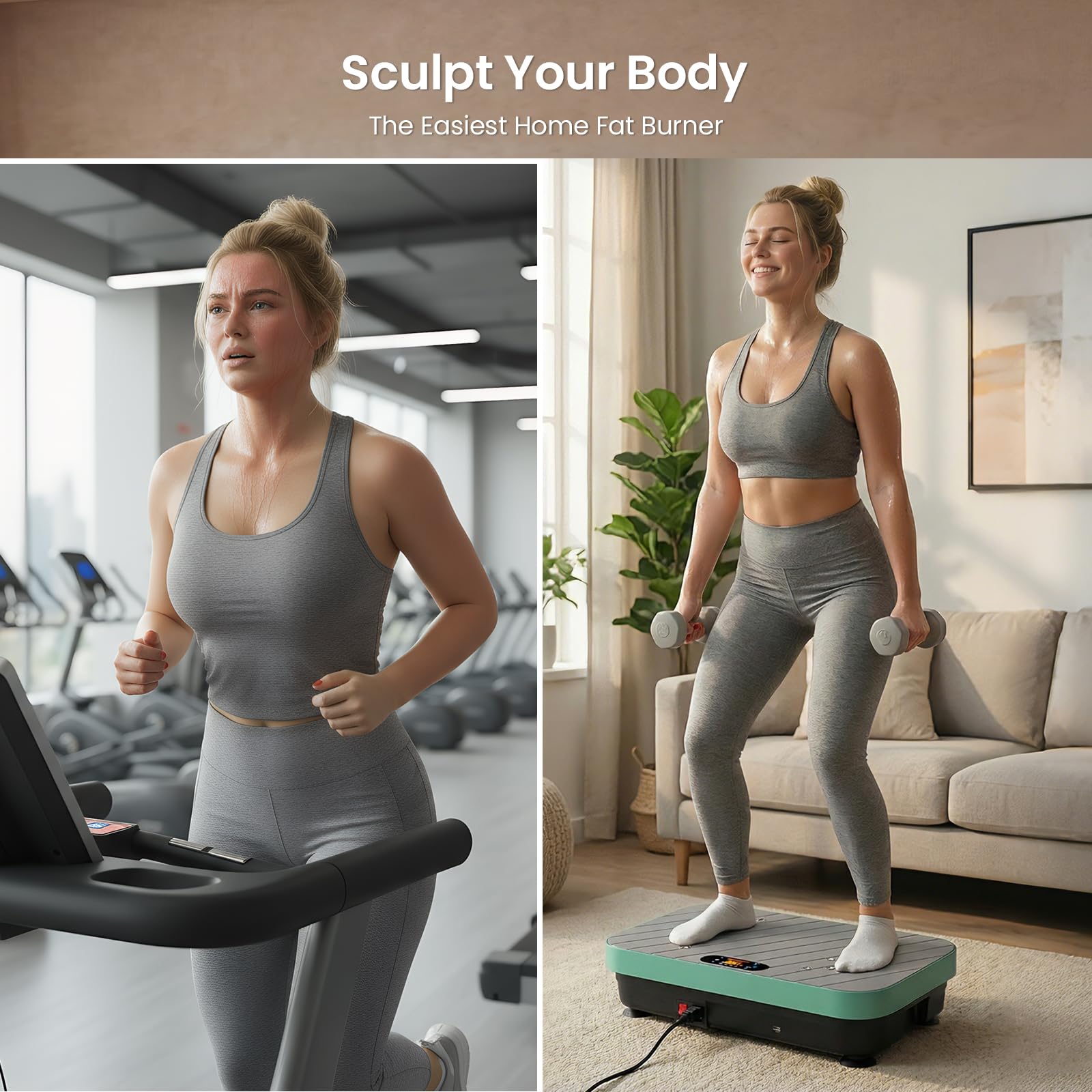 TISSCARE - Piastra vibrante per la perdita di peso e il drenaggio linfatico, piastra vibrante da 181,4 kg, piattaforma di allenamento per tutto il corpo, per il fitness a casa, idea regalo