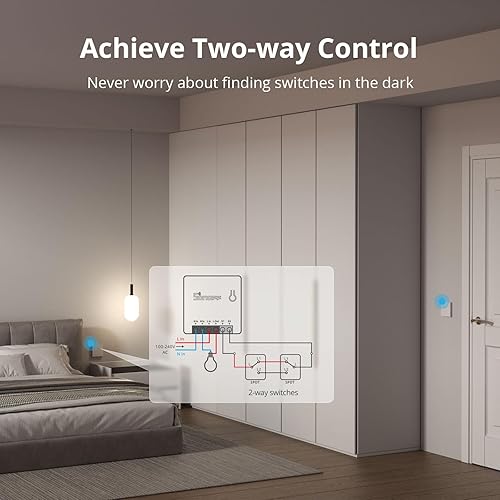 Miniatura 6 de SONOFF ZBMINI ZigBee Mini interruptor de luz inteligente (2 vías), compatible con Alexa, SmartThings Hub, Google Home y SONOFF ZBBridge, requiere