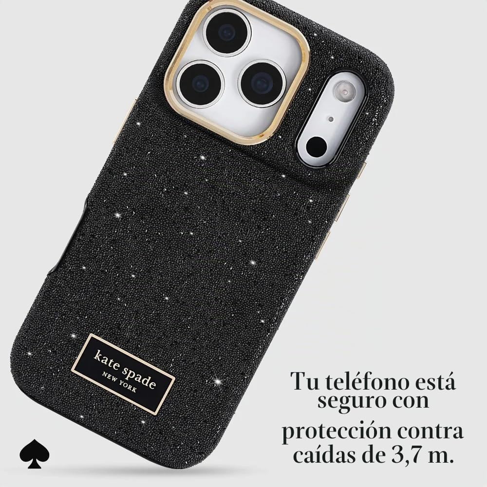 Kate Spade New York Funda para iPhone 17 Pro MAX, Compatible con MagSafe, Funda de teléfono de diseño, Crystal Pave Nightfall