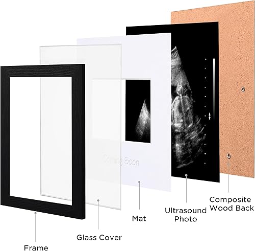 Miniatura 2 de eletecpro Marco de fotos de ultrasonido, para pantalla de fotos de ecografía de 3 x 4, marcos de fotos de sonograma para anuncio de embarazo,