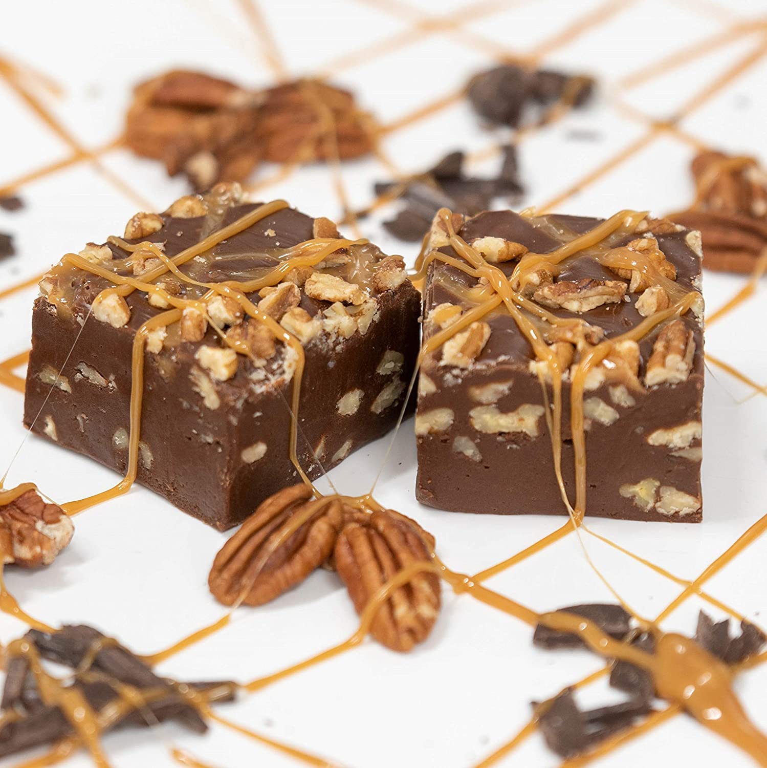 Valley Fudge, Chocolate Caramel Pecan, Fresh Artisan Fudge, Real Butter, Gourmet Candy, One Pound Package
