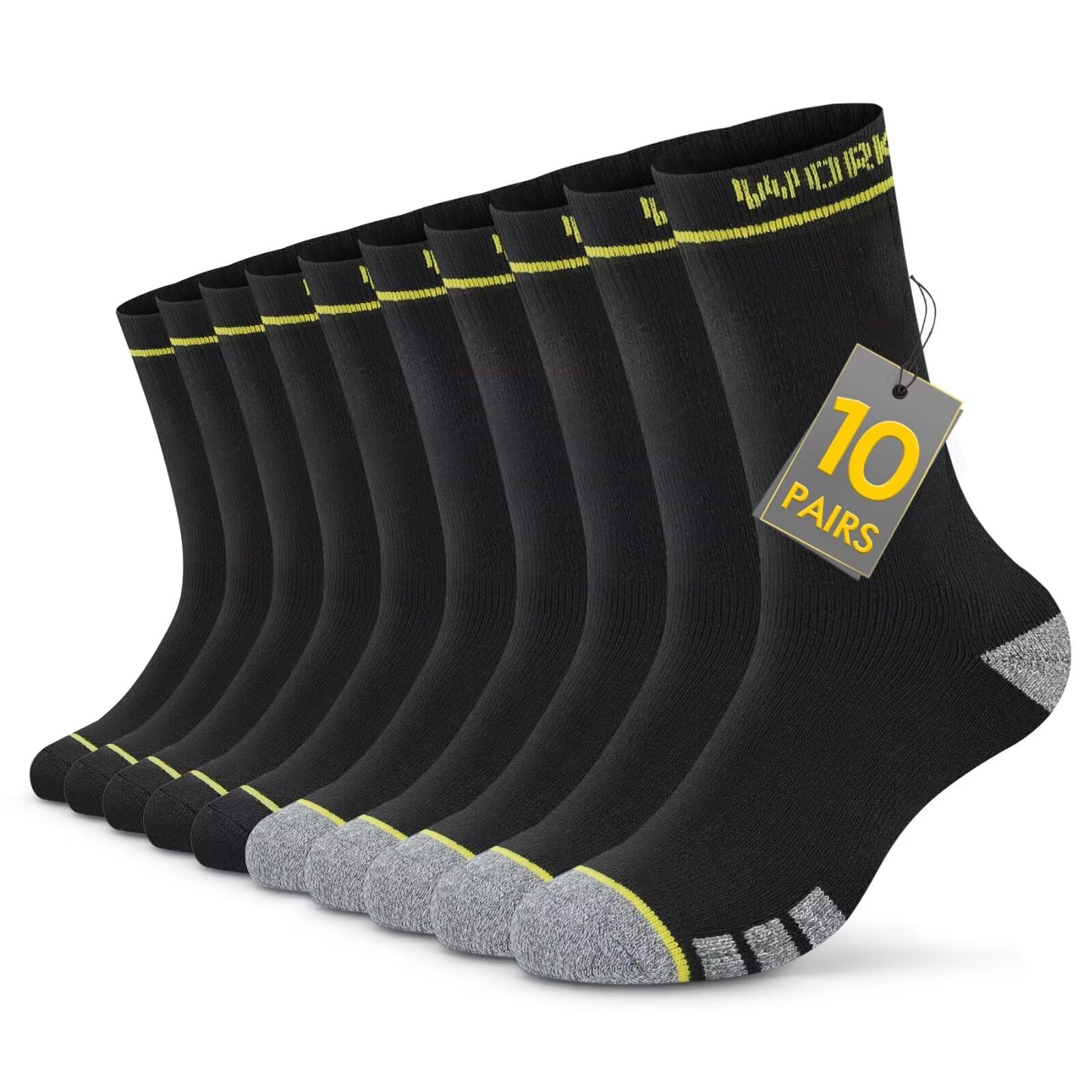 TUUHAW Calze da Lavoro Uomo 10 Paia Lunghe Calzini Uomo Donna Invernali Cotone Calzini Spugna Sportive Work Socks, OEKO-TEX Standard 100