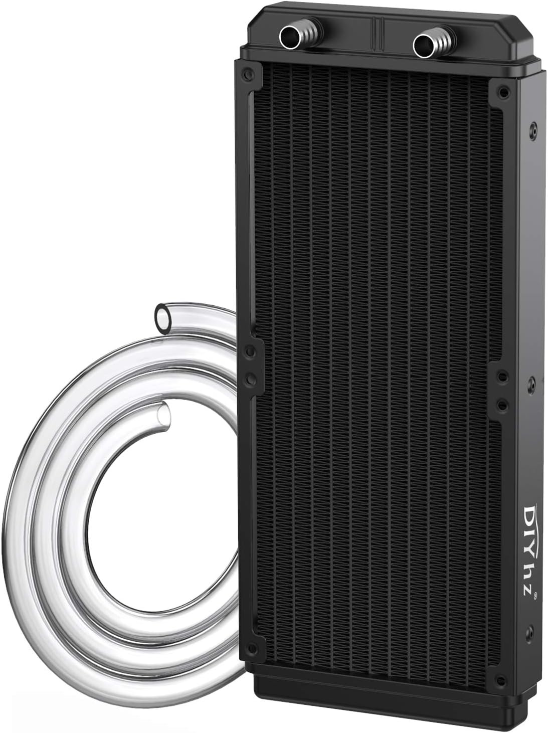 Water Cooling Computer Radiator, 12 Pipe Aluminum Heat Exchanger Liquid Cooling Radiator Heat Sink 240mm for CPU PC Laser Water Cool System DC12V Black with Tube