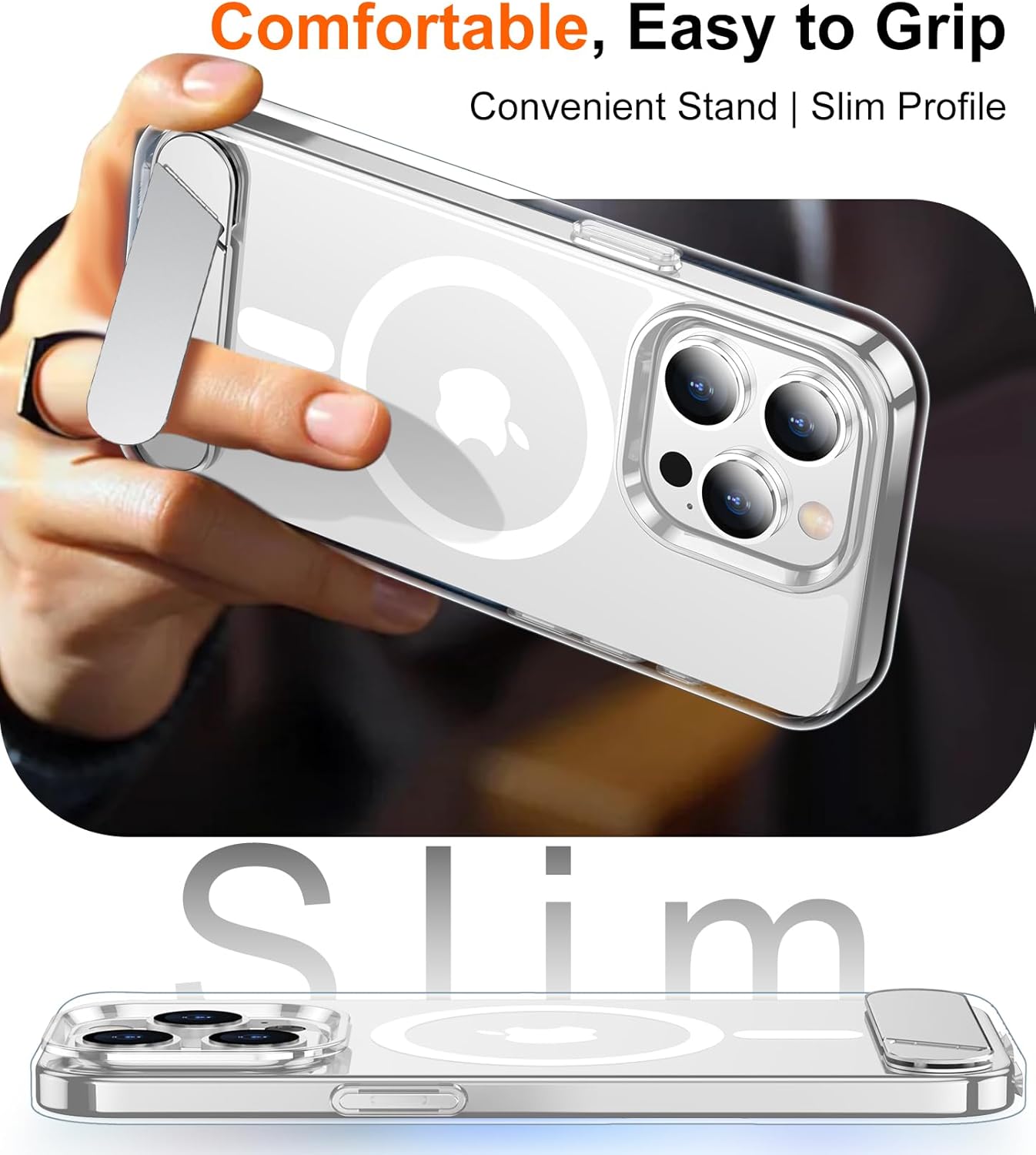 Temdan Magnetic Compatible with iPhone 15 Pro Case, [Built-in Invisible Kickstand][Compatible with MagSafe] [Military Grade Shockproof] Slim Thin Phone Case for iPhone 15 Pro 6.1" - Image 7