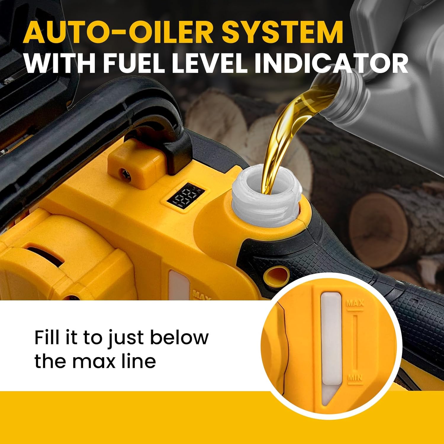 12 Inch Electric Chainsaw Cordless, Uses with DeWalt Battery. Tree Saw with Brushless Motor, Mini Chain saw for Tree Trimming Branch,Valentine's Day Gifts for Men/Husband/Women(Tool Only) - Image 3