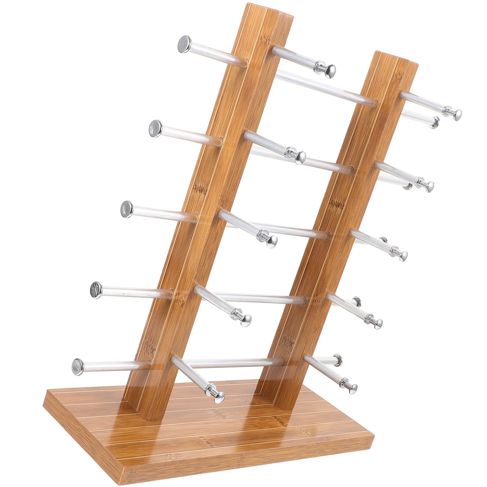 Cabilock Holz Brillenständer Doppelreihe Brillenhalterung Sonnenbrillen Display Regal Aufbewahrung für Laden und Zuhause Robust Langlebig Platzsparend