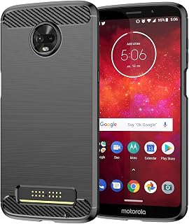 LS Case for Motorola Moto Z3 y Z3 Play Funda Uso Rudo Carcasa Protector TPU Suave Durable Silicón Flexible Cover Negro