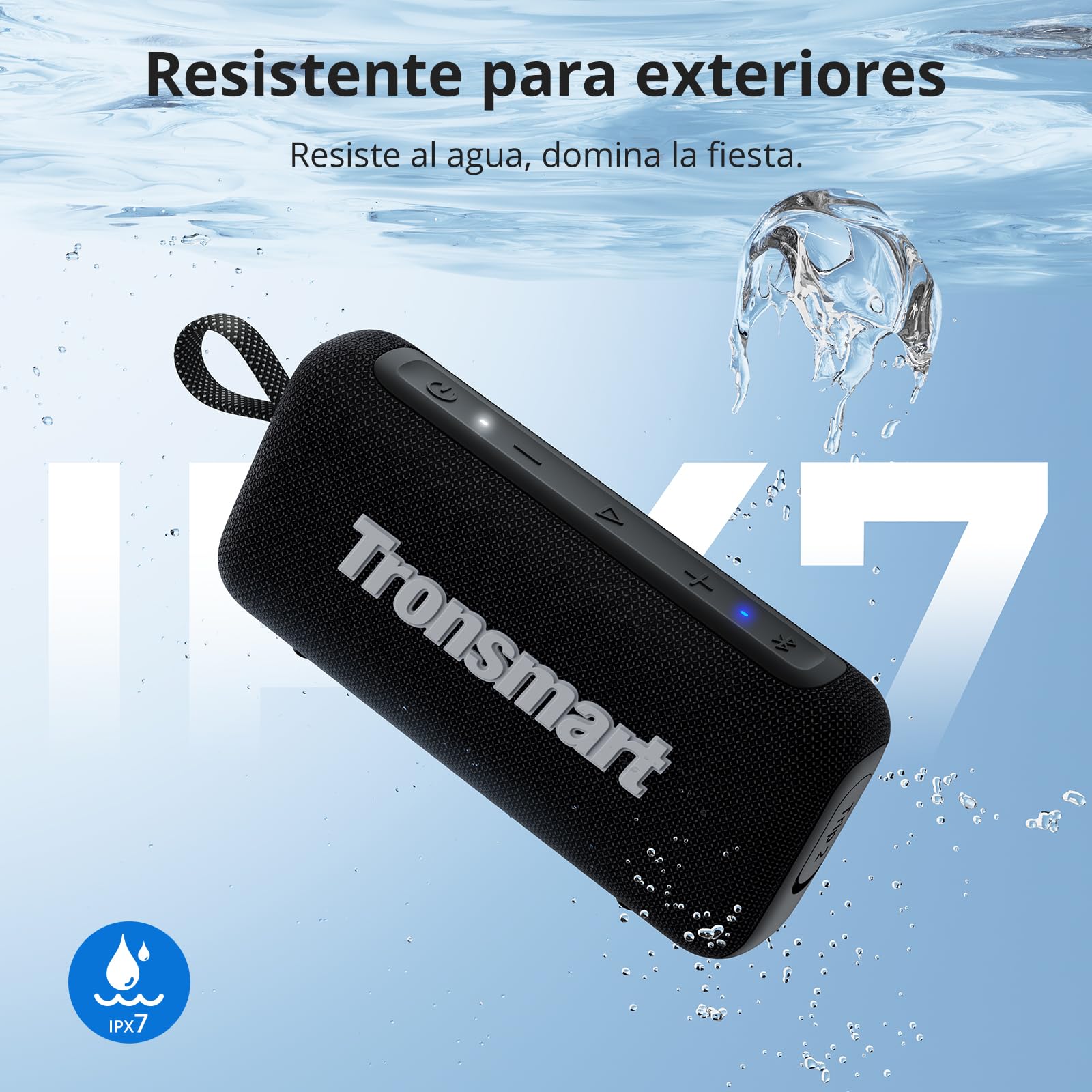 Tronsmart Trip 2 Enceinte Bluetooth portable d'extérieur mains libres avec microphone intégré, étanchéité IPX7, égaliseur personnalisable (Noir)