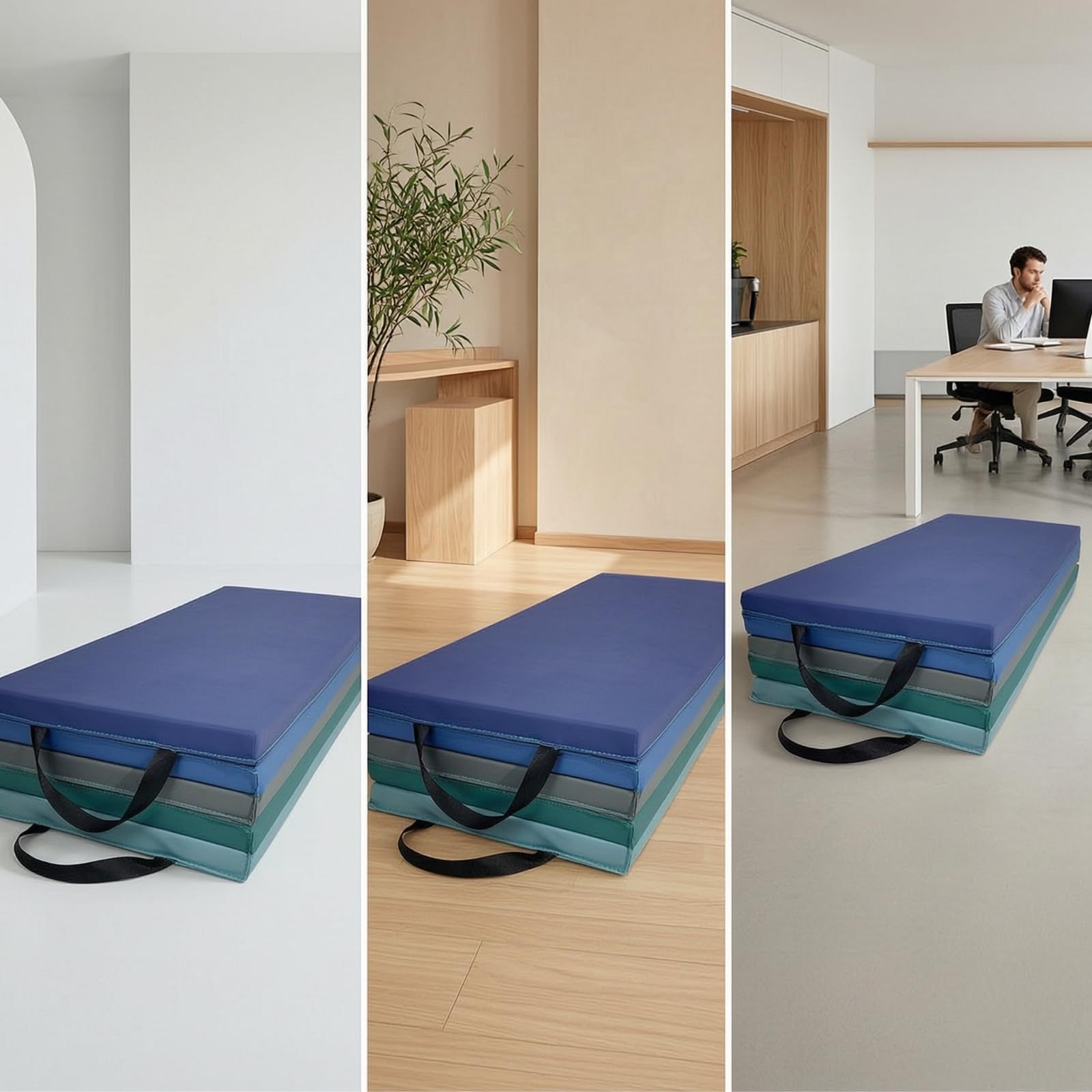 Materassino da Ginnastica con Maniglie Imbottito Tappetino Fitness Pieghevole Spesso Tappeto da Palestra con Maniglia, style to 8