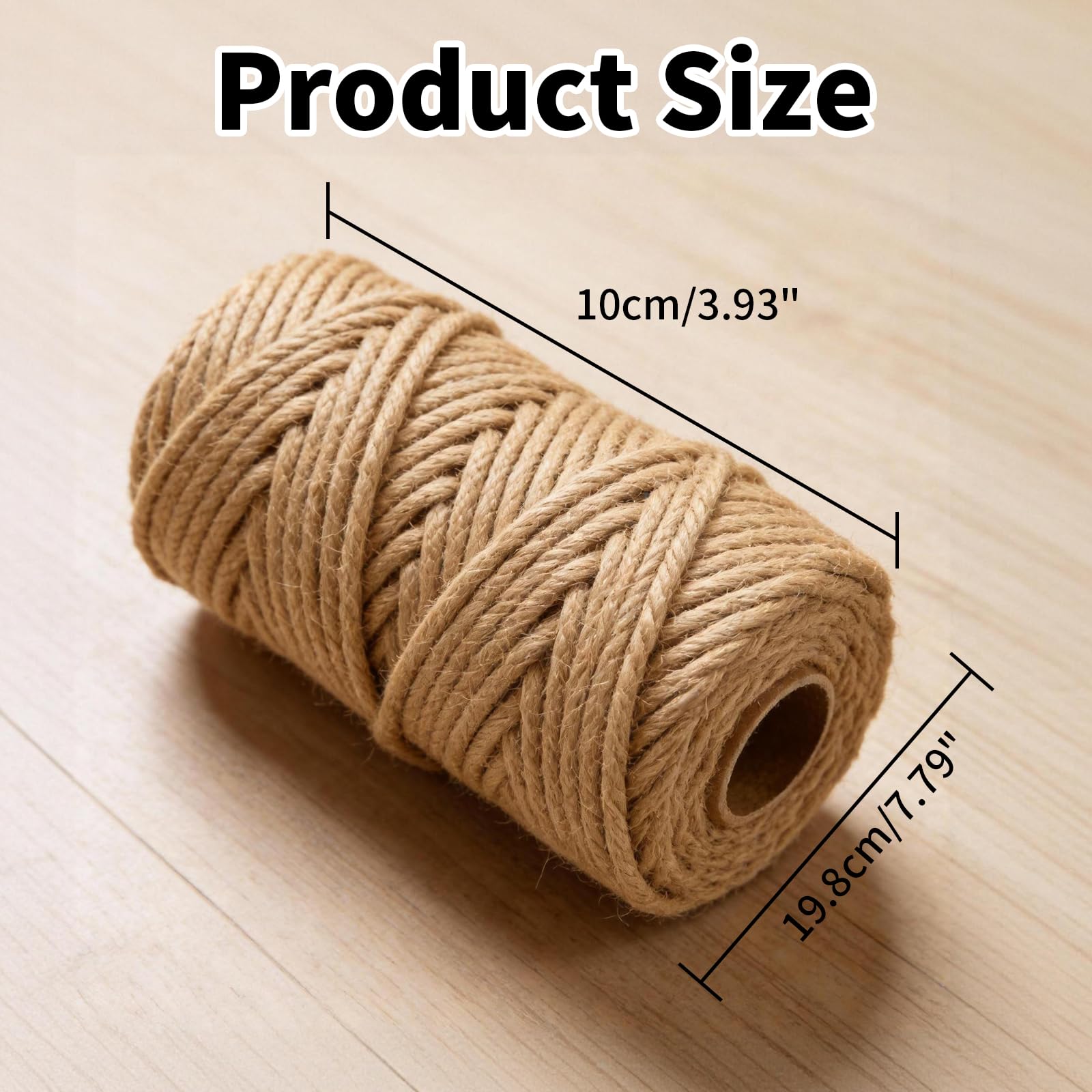 Foymlon 2 Piezas Cuerda de Yute, 6mm × 50m Cuerda Rascador Gatos, Cuerda Sisal es Adecuada para Rascadores de Gatos DIY, Accesorios para Gatos, Artesanías y Decoración del Hogar — view 2