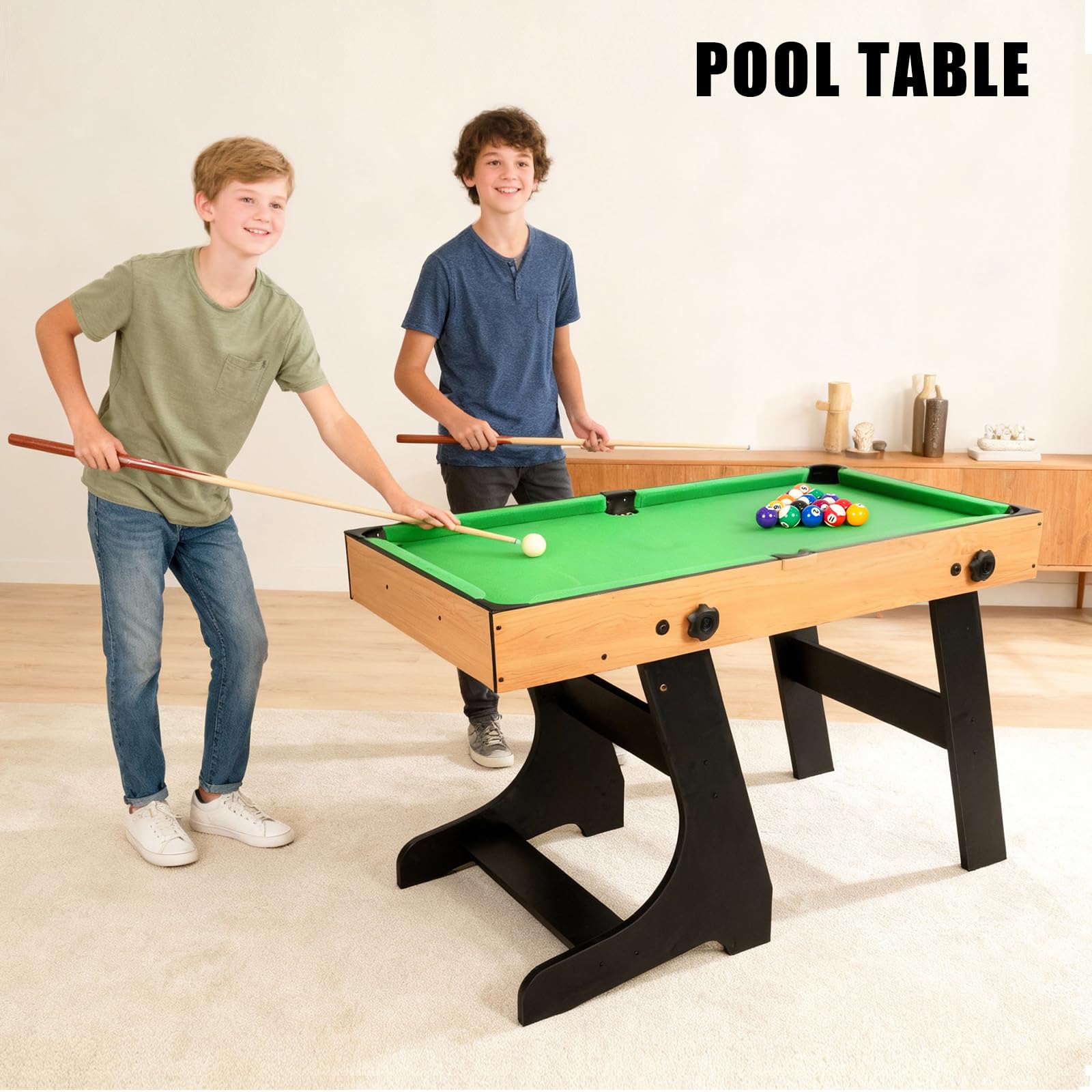Tavolo Multigioco 10 In 1, Calcio Balilla 4FT Pieghevole, Biliardino Multigioco Tavolo da Biliardo, Biliardino, Biliardo, Ping pong, Tavolo daHockey, Shuffleboard, bowling per Bambini.