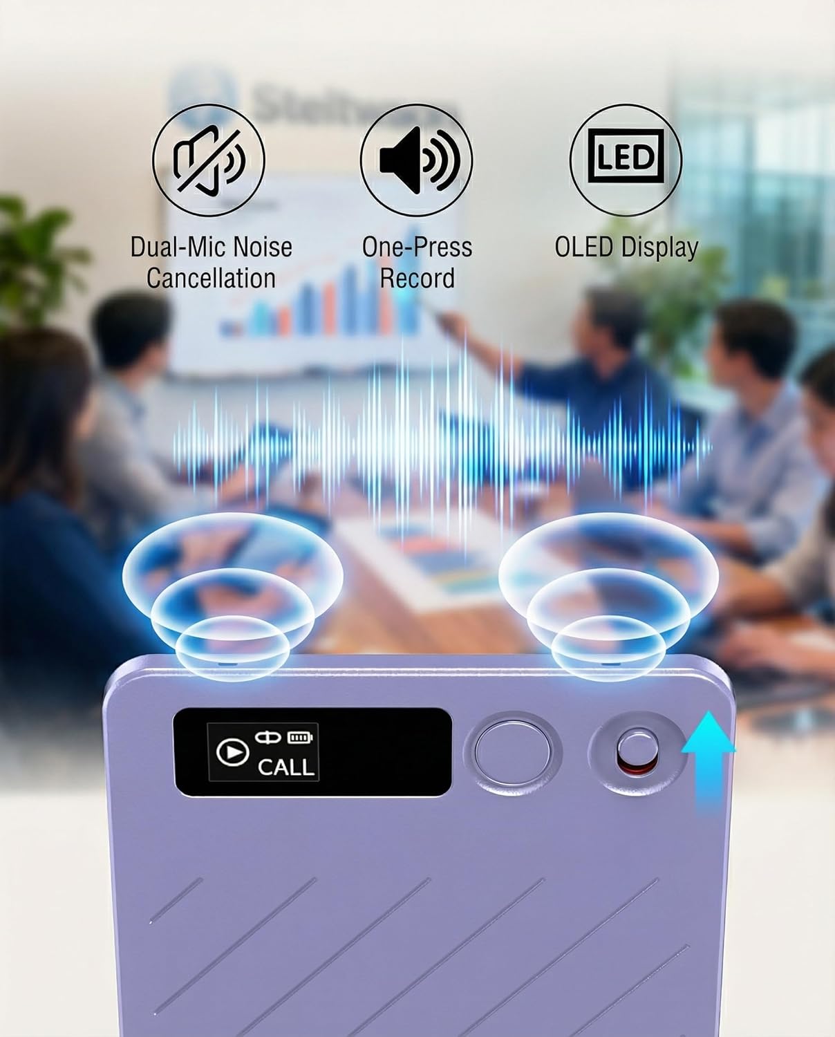 GPT-5 AI Voice Recorder, 64GB Digital Audio Recorder with 152-Language Transcription, Dual Noise-Cancelling Mics, Automatic Summaries & App Control for Lectures, Meetings, Interviews