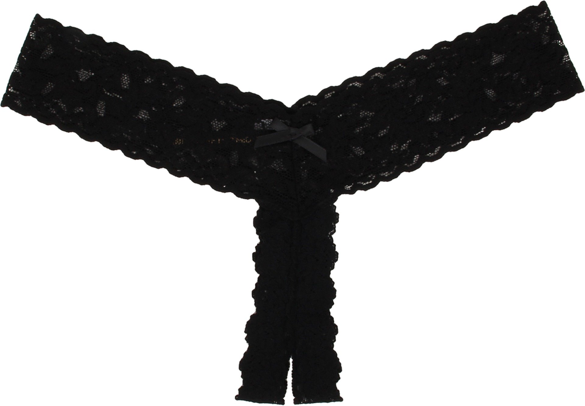 String ficelle ouvert taille basse en dentelle noire extensible confortable - 2