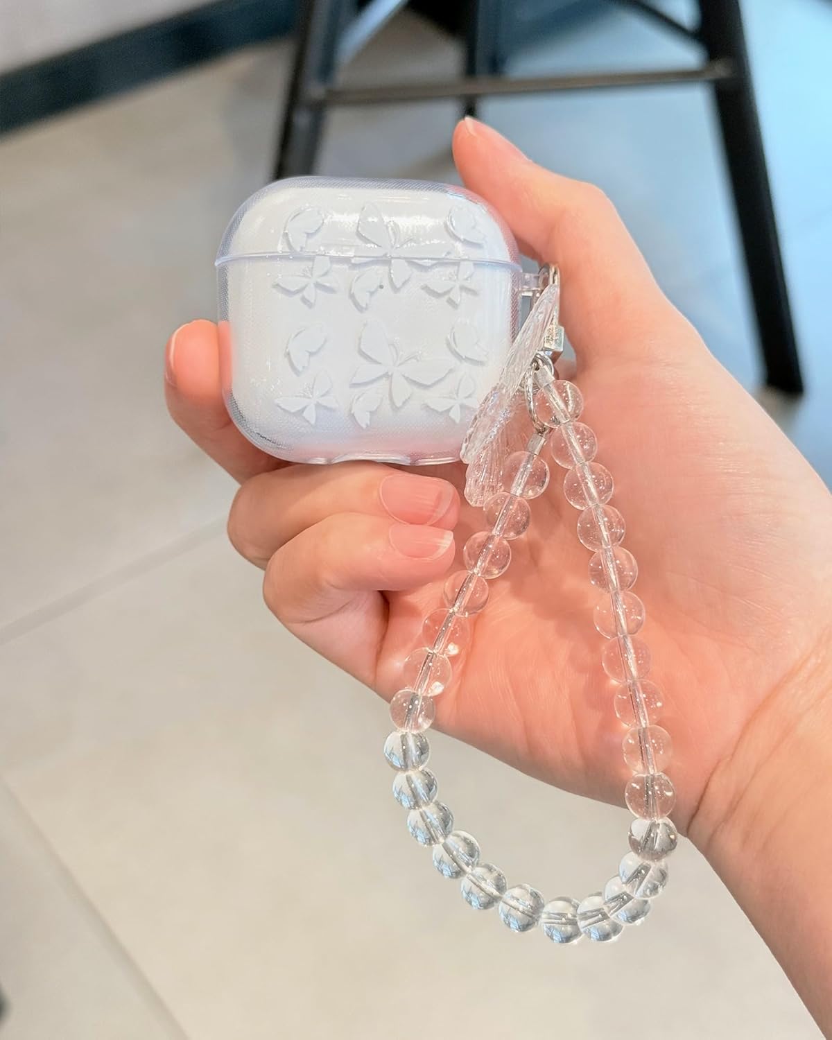 Compatible with AirPods 4 Case Cute Clear, Shockproof Soft TPU Protective Airpod 4th Generation Case Cover for Girls Women with Keychain Designed for AirPod 4th Gen 2024, Butterfly - Image 2