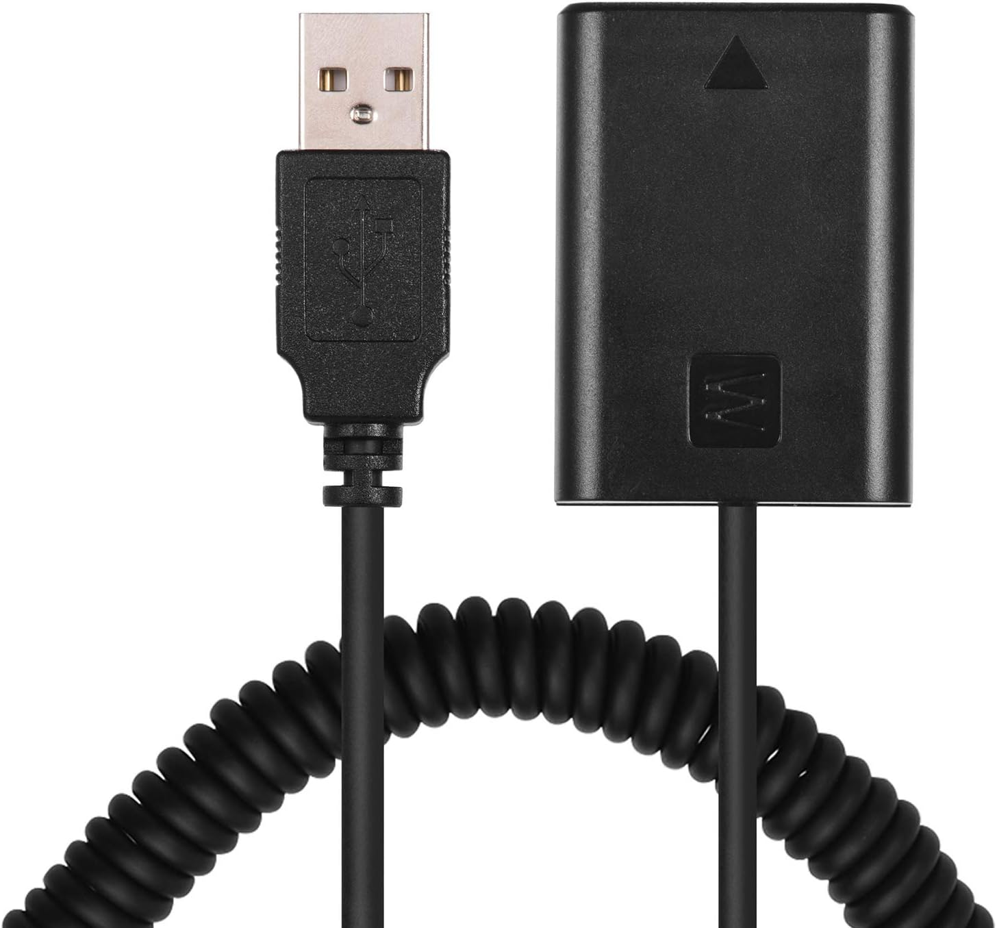 Andoer NP-FW50 Dummy Battery Pack Coupler Adapter 5V USB with Flexible Spring Cable Compatible with Sony A7 A7II A7R A7S A7RII A7SII A6000 A5000 A3000 NEX 5 NEX (Without Plug)