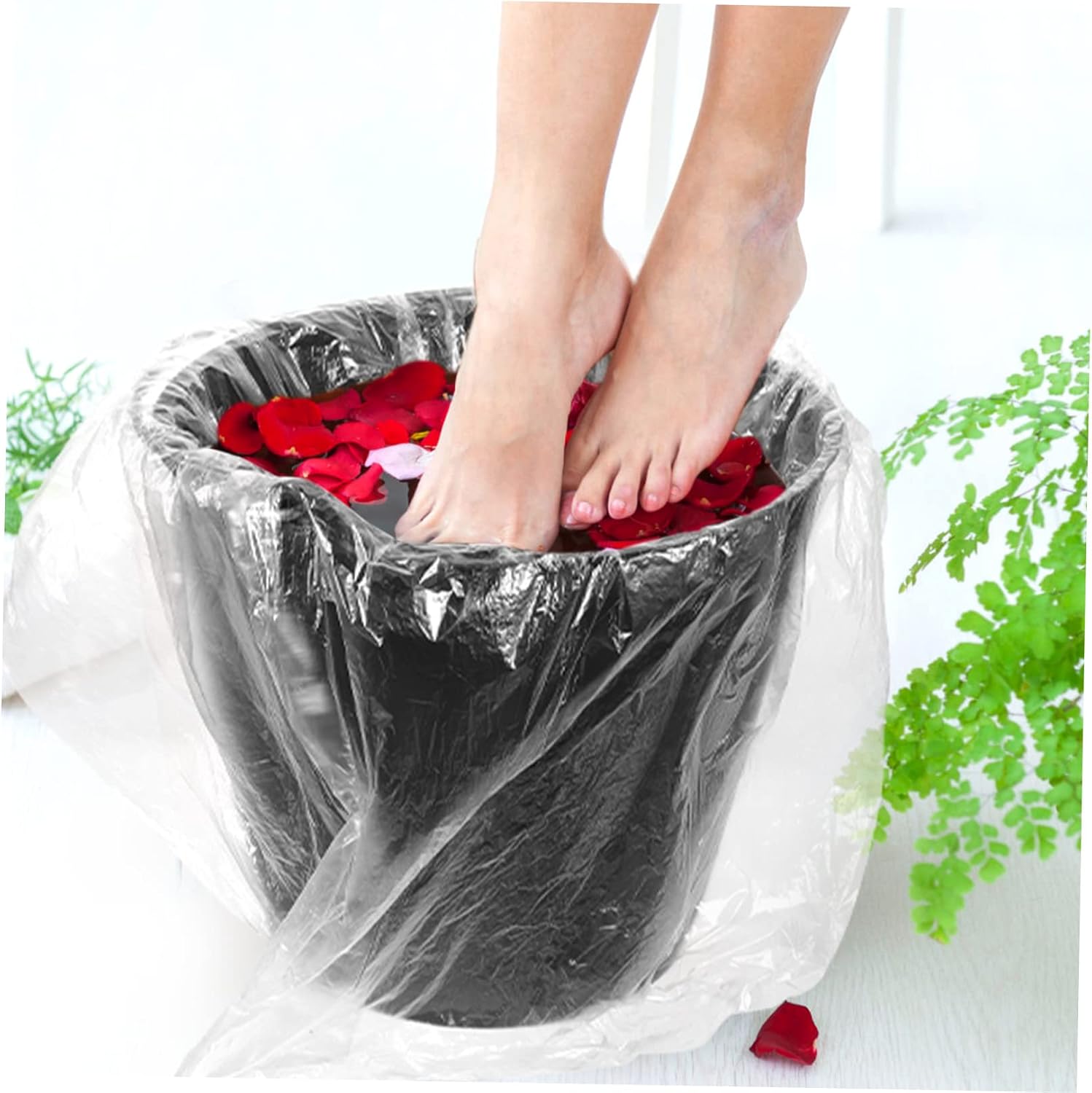80pcs Disposable Foot Bath Liners Portable Pedicure Basin Bags for Spa and Salon Use Plastic Tub Liners for Foot Soaking and Relaxation