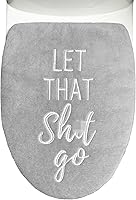 Homantic Funny Toilet Lid Cover Grey 17.5x15in - Soft Microfiber Machine Washable Fits Elongated Round Toilets Fun Bathroom Decor