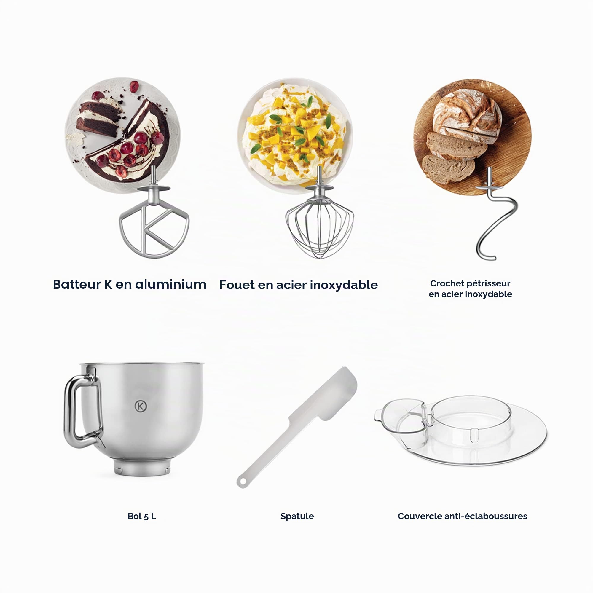 Kenwood kMix KMX750RD, Robot Pâtissier Multifonctions Avec Bol en Acier 5 L, 1000 Watt, Rouge & Mes Gâteaux Faciles - Classiques, Pâtes et Crèmes, Pains