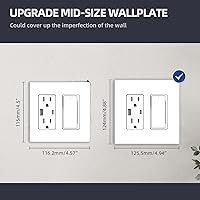 Vista 6 de ELEGRP Placas decorativas de pared de 2 segmentos sin tornillos, tamaño mediano, 4.88 pulgadas de alto x 4.94 pulgadas de largo, cubierta frontal