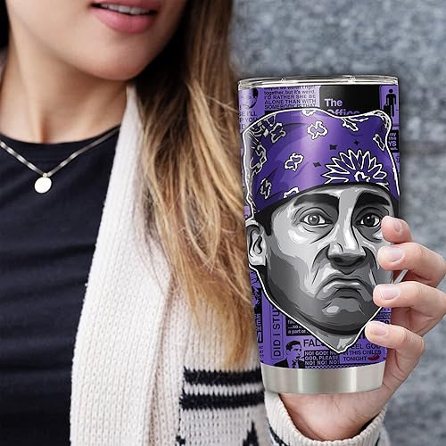 Miniatura 2 de DOINB TIAN Vaso aislado de acero inoxidable con tapa para café Mike, taza de viaje, botella de té con tapa, vasos de 20 onzas, regalos para el Día