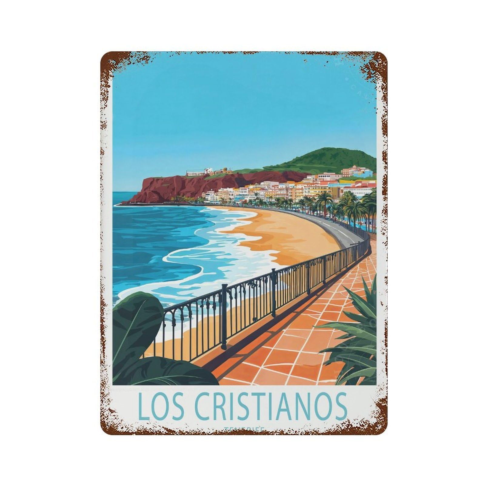 xiaoxiaoshen Los Cristianos Tenerife Travel Personalised Gifts (2) Wall Decor Art Metal Tin Poster Modern Home Decor Art Home Bar Shop Decorations Vintage Sign 40x30cm