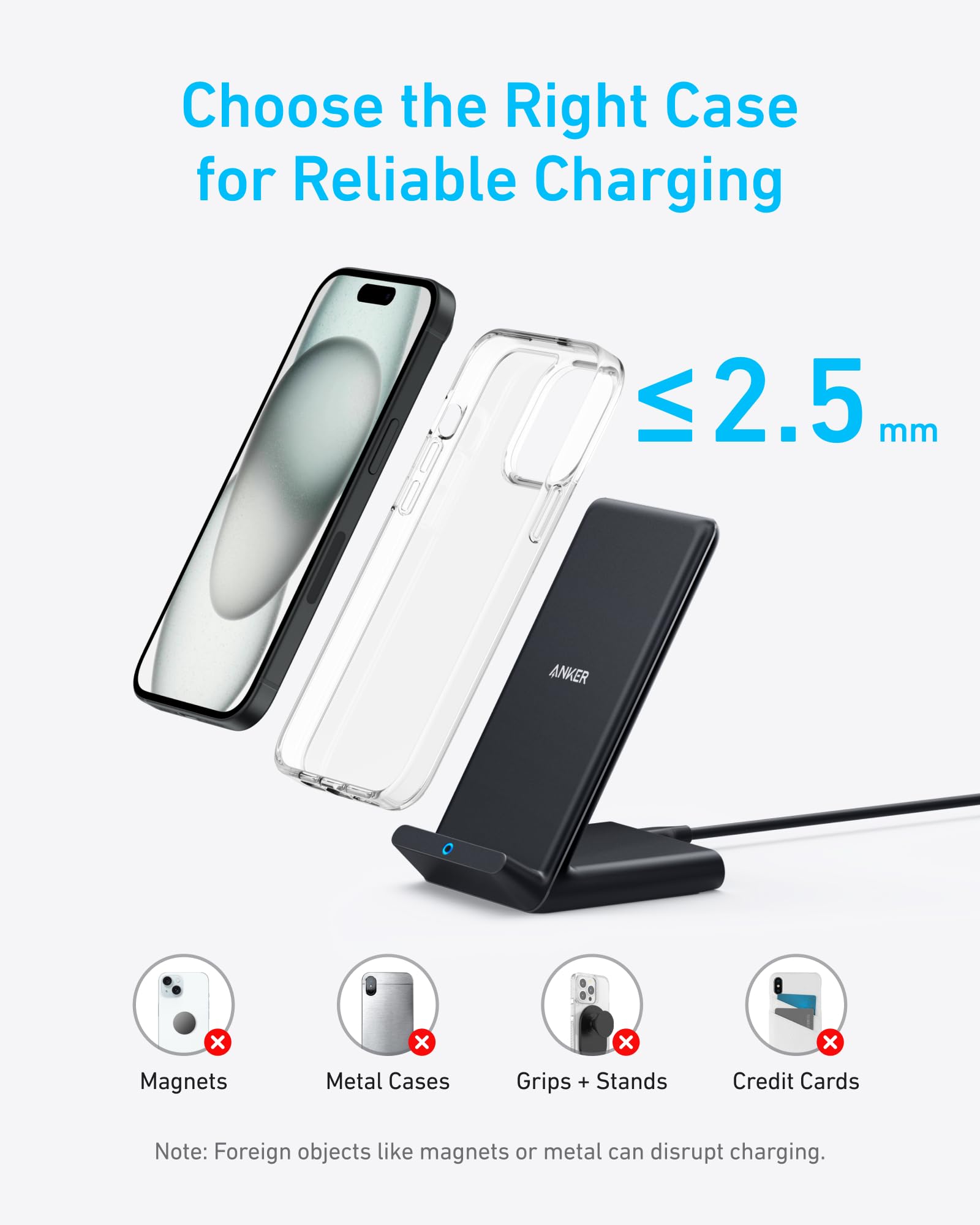 Amazon.com: Anker 313 Wireless Charger (Stand), Qi-Certified for