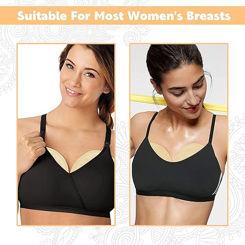 Miniatura 5 de Paquete de 2 almohadillas para el pecho de aceite de ricino, almohadillas reutilizables de algodón caqui de 9.25 pulgadas para mujeres, paquete de