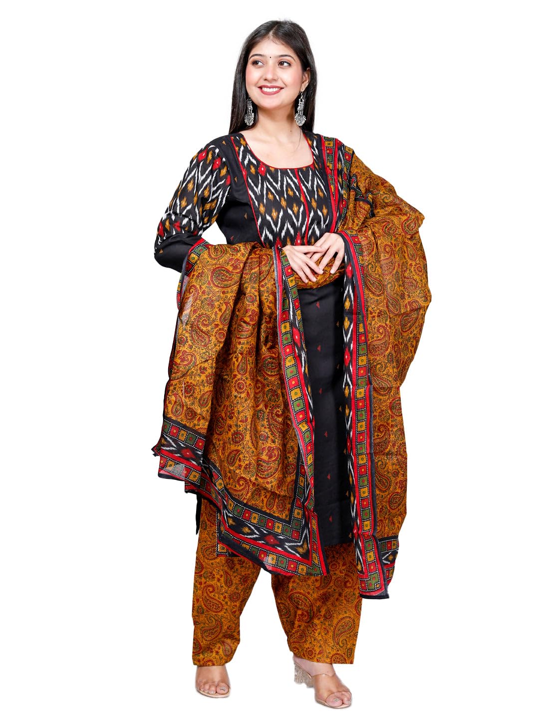 jevi prints Women's Cotton Printed Stitched Patiyala Salwar Suit Set for Women with Dupatta-picture-16