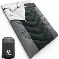 VENTURE 4TH Saco de dormir para mochila – 2GG, tamanhos duplo e único – Sacos de dormir leves para climas quentes e frios para adultos, crianças e casais – Ideal para caminhadas, acampamento e