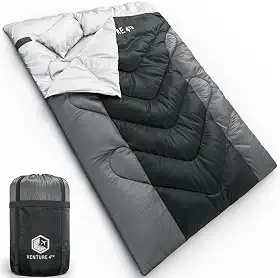 VENTURE 4TH Saco de dormir para mochila – 2GG, tamanhos duplo e único – Sacos de dormir leves para climas quentes e frios para adultos, crianças e casais – Ideal para caminhadas, acampamento e