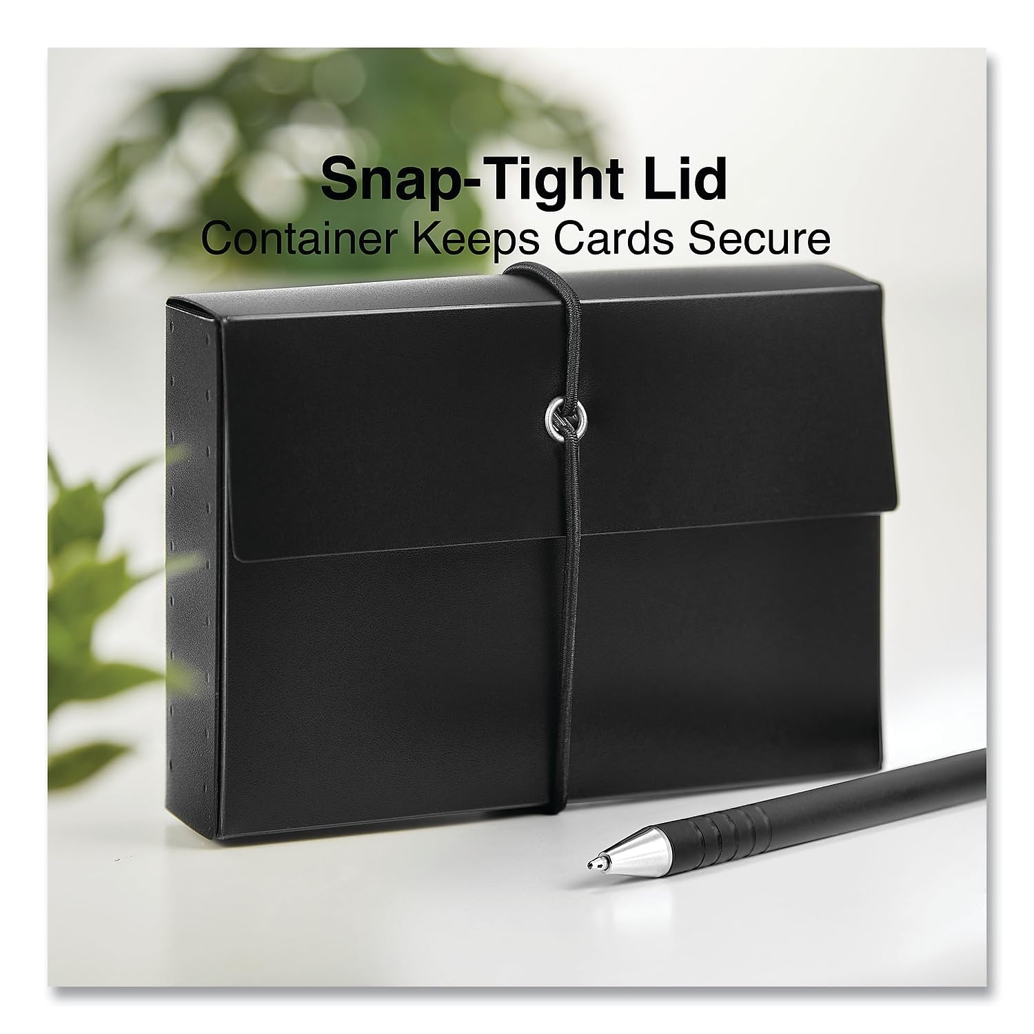 Universal Office Products 47304 Karteibox, Kunststoff, 7,6 x 3,8 x 12,7 cm, Schwarz/Blau, 2 Stück