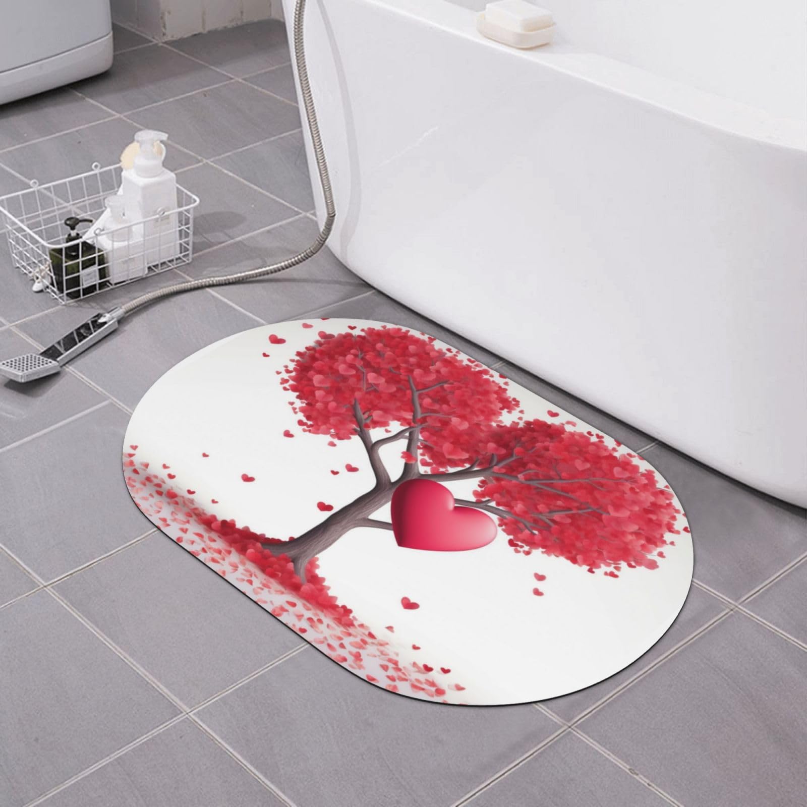 Paillasson romantique antidérapant pour créer un véritable cocon de douceur dans votre bain