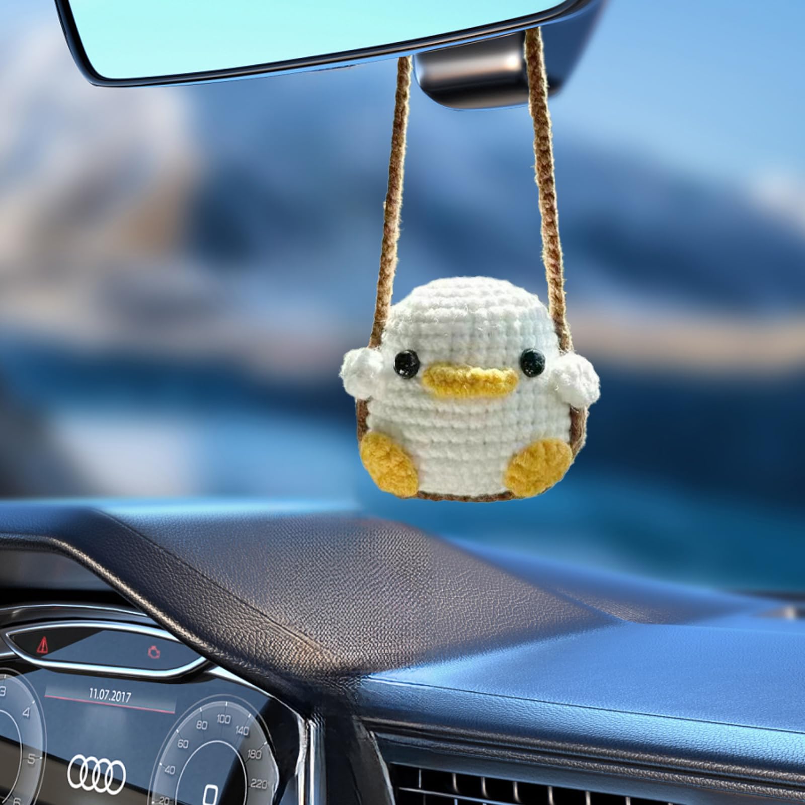 Car Cartoon Animal Rearview Mirror Crochet Swing Pendant - View #11