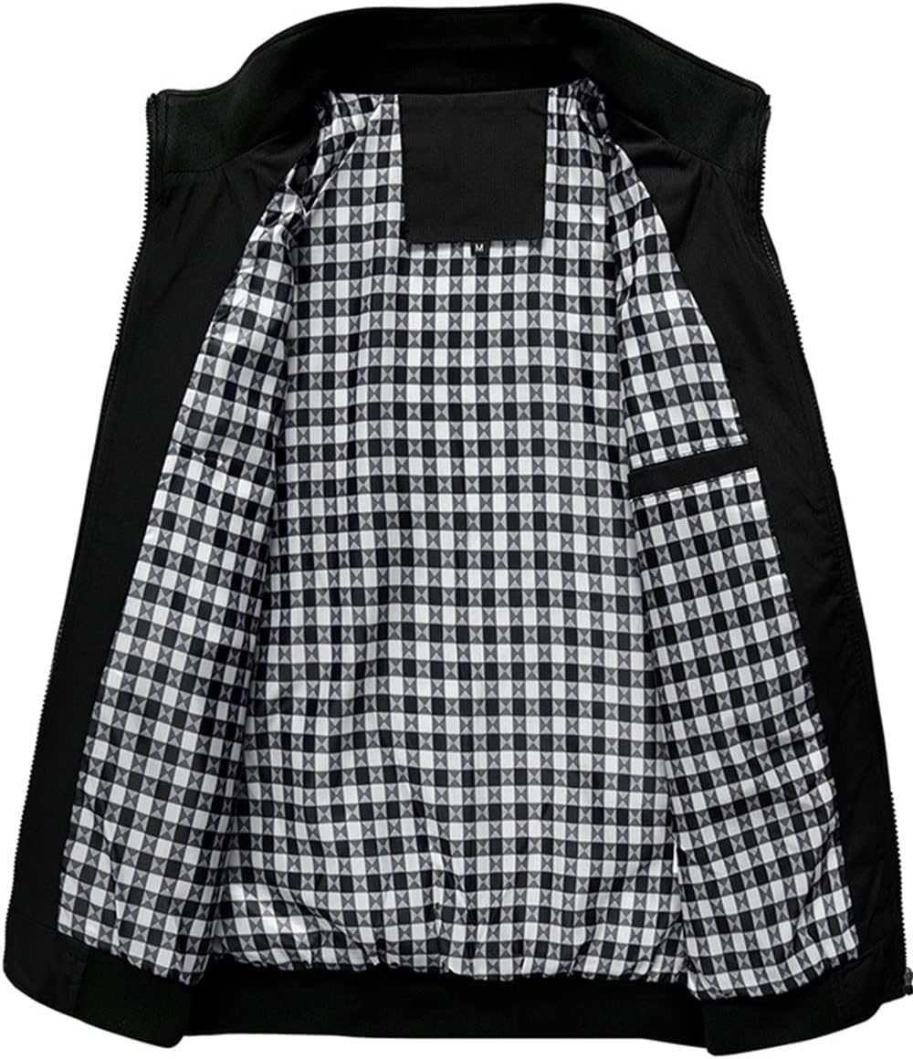 perdontoo Men's Casual Shell Jacket Zip Up Windbreaker Outdoor Recreation Coat - Image 3