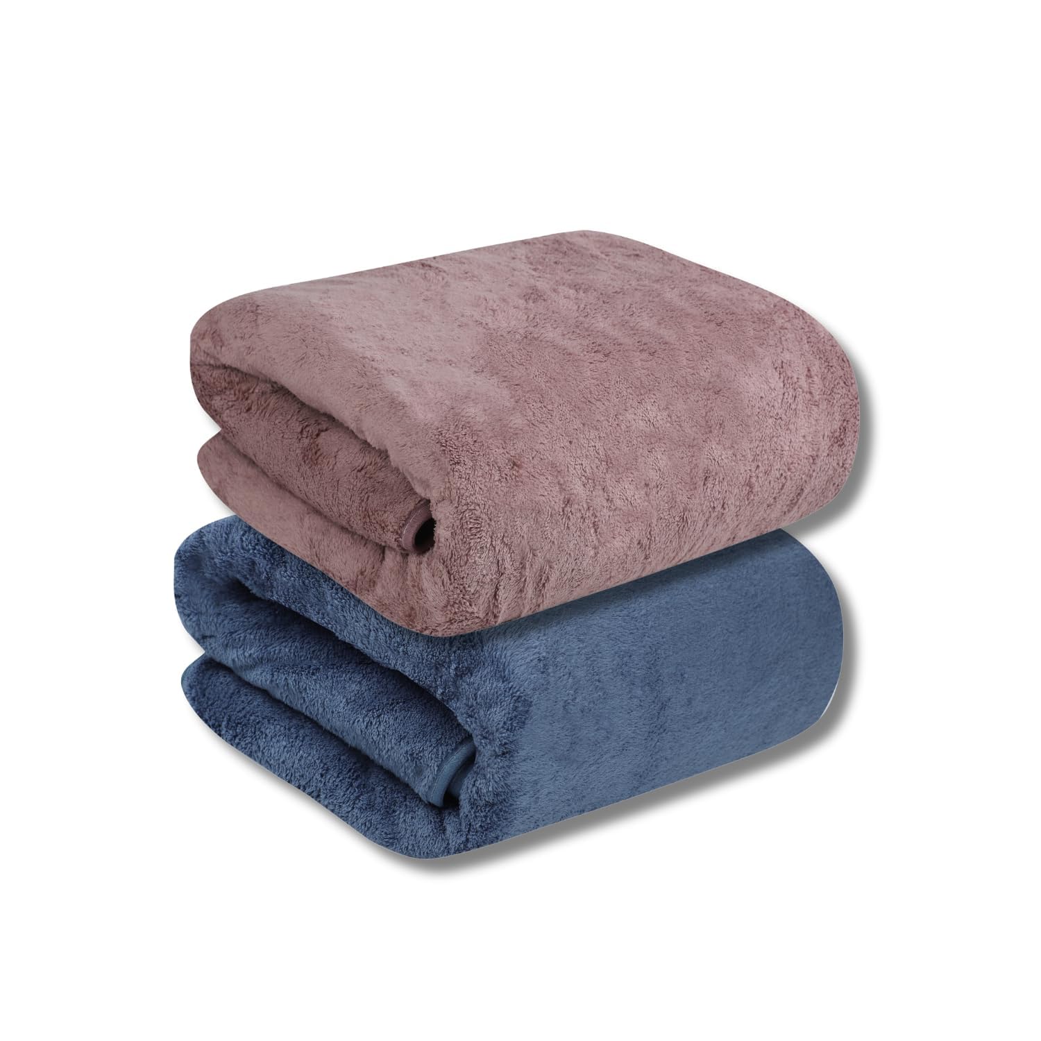 Microfiber Towels for Bath Large Size-Super Soft Coral Fleece Bathing Towel Hook Quick Dry Super Absorbent-Towel for Men and Women-70x140 cm, 350 GSM (Dark Blue & Wine, 2 Bath Towel)-image-20