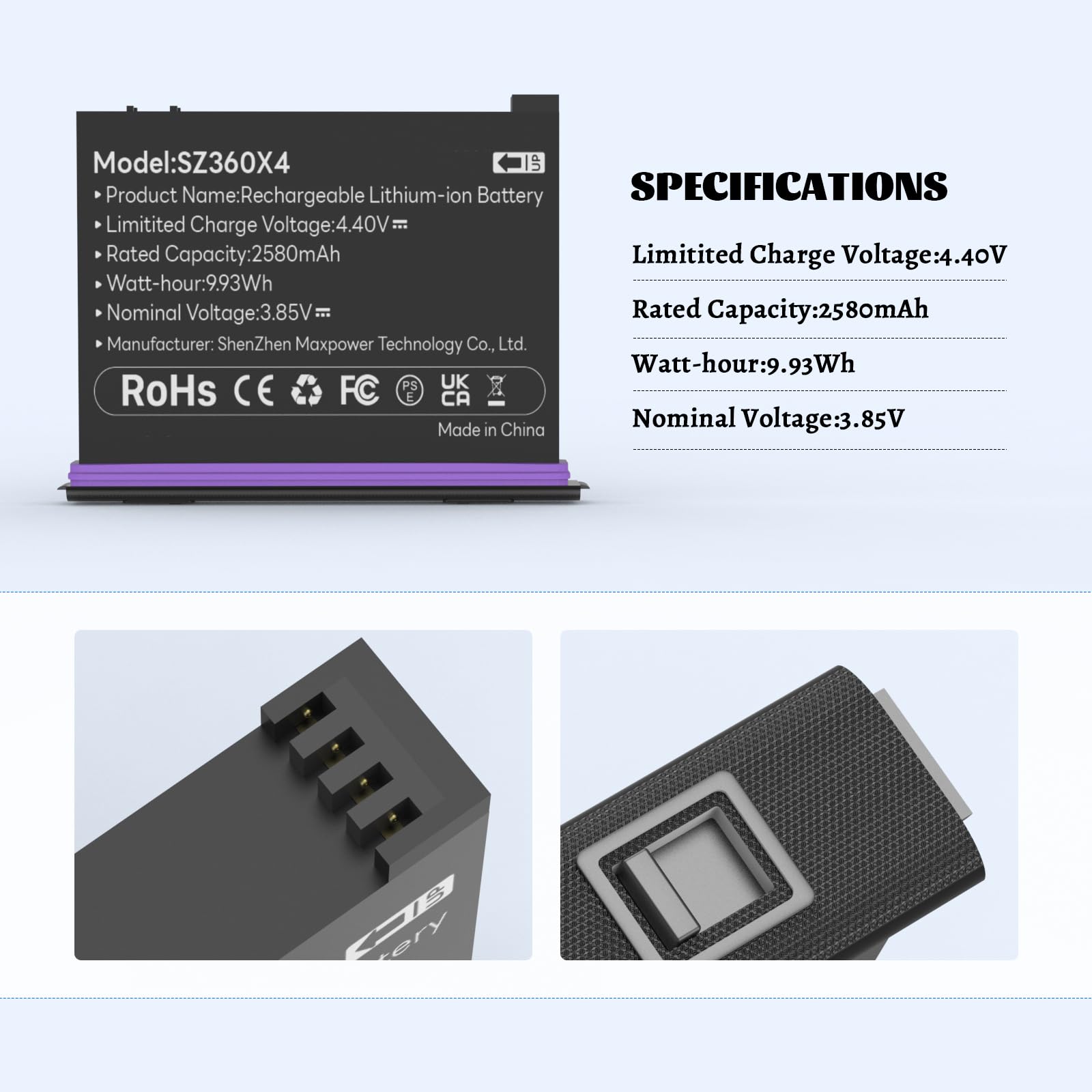 Nieuwe 2580mAh Reservebatterij Voor Insta360 X4 Camera Accessoires Lithium Ion Nieuwe 2580mAh Reservebatterij Voor Insta360 X4 Camera Accessoires Lithium Ion