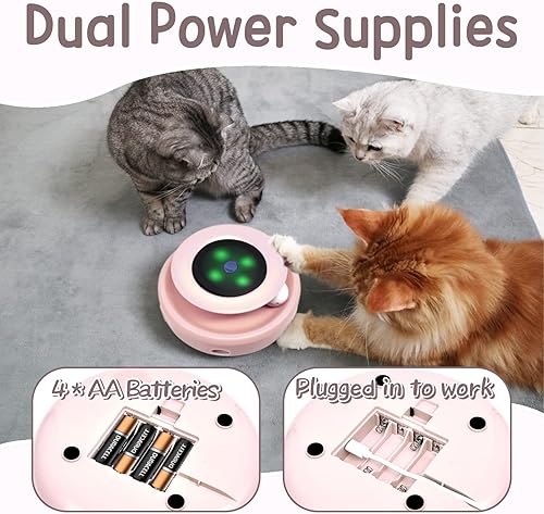 Miniatura 30 de ORSDA Juguetes interactivos 2 en 1 para gatos de interior, bolas de juguete automáticas para gatos, juguetes de plumas emboscadas con 6 plumas