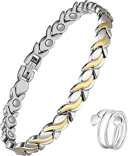 Jecanori Magnetic Bracelets for Women, Titanium Steel Wristband Brazaletes,Valentine's Day Gifts with Sizing Tool (Mermaid Series)