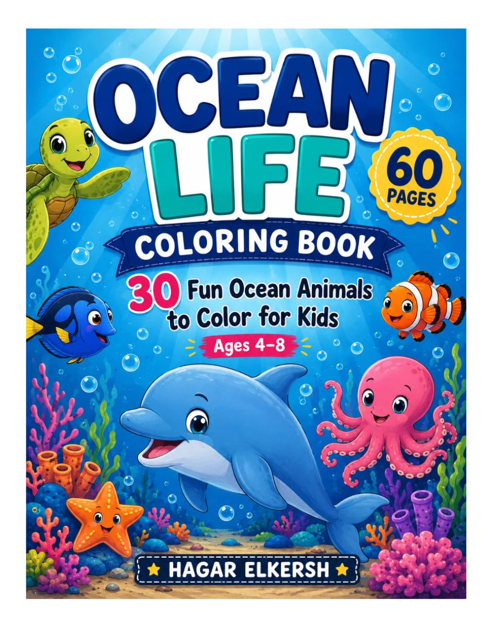 ocean life: coloring book (Stress relief coloring books)