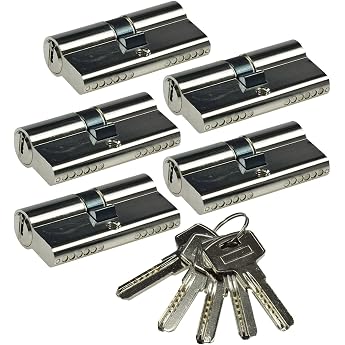 ChiliTec Door Cylinder Lock 60 mm 30/30 mm Pack of 5